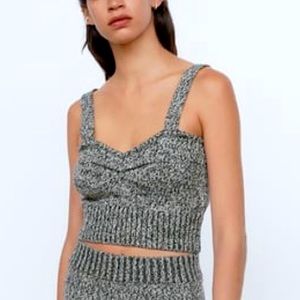 NWT Zara Twisted‎ Knit Crop Sweater Top